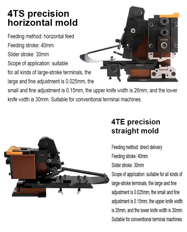 OTP terminal crimping moulds, OTP horizontal mode, wire crimping machine applicator, die for terminal machine