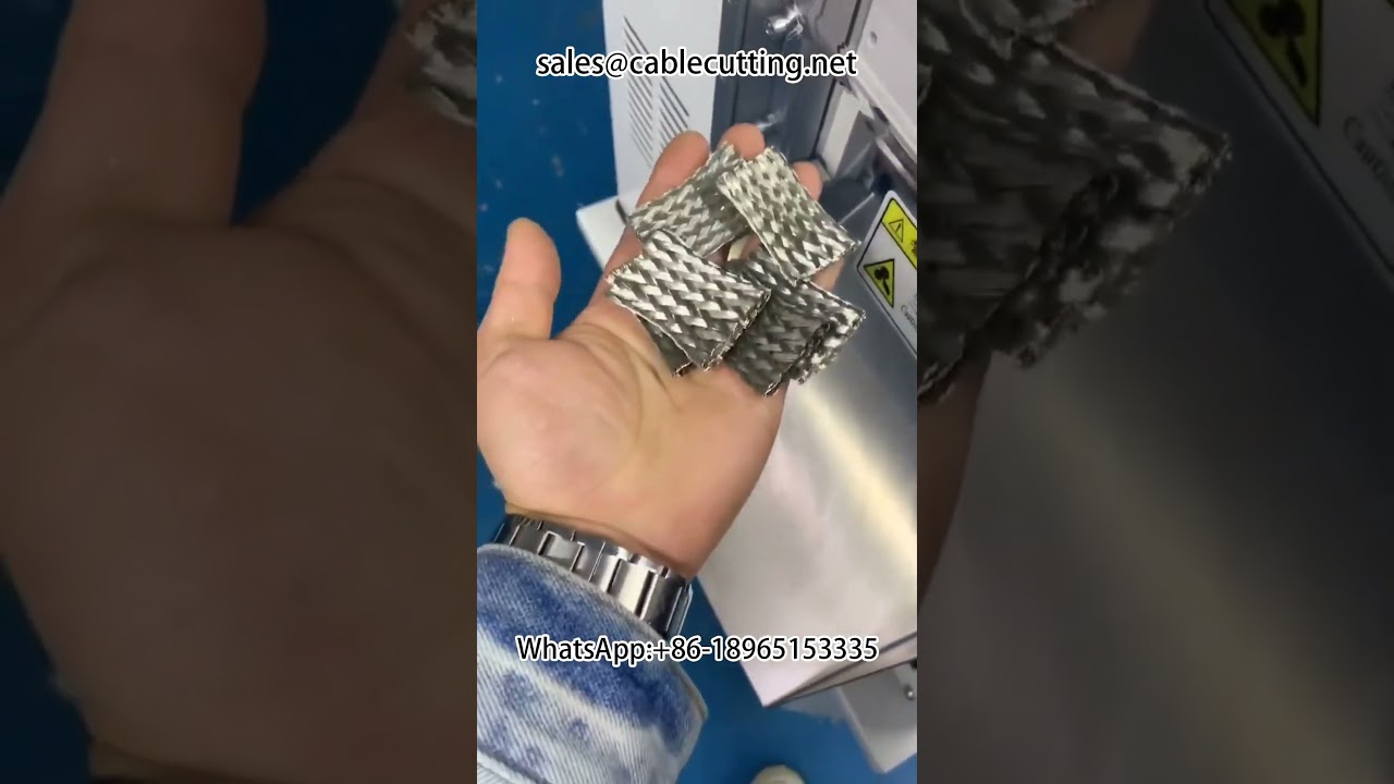 Μηχανή κοπής πλεκτής χάλκινης ταινίας και θερμοσυστελλόμενου σωλήνα