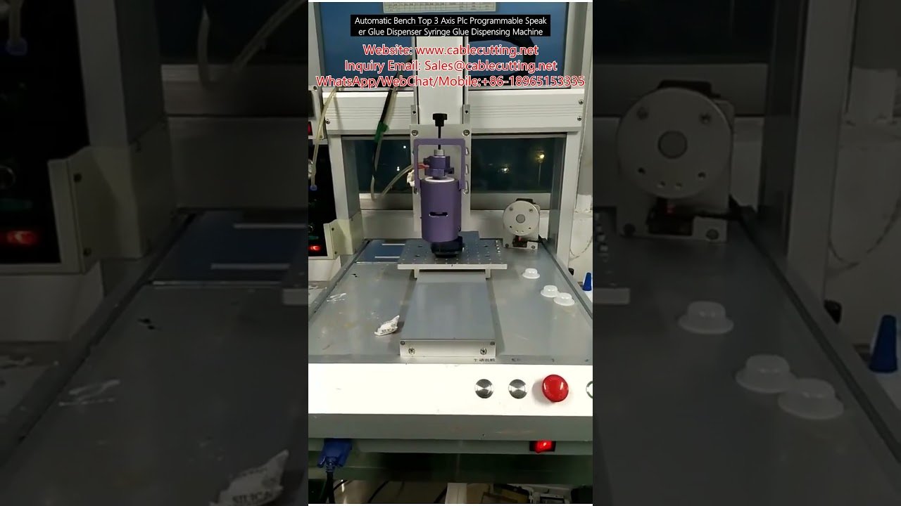 Αυτόματος Πάγκος 3 Αξόνων PLC Προγραμματιζόμενος Διανομέας Κόλλας Ηχείων με Σύριγγα